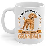 Lovesout World's Greatest Apricot Miniature Poodle Dog Grandma Gifts For Women Funny Coffee Mug White Ceramic Tea Cup 11oz Puppy Owner Gifts