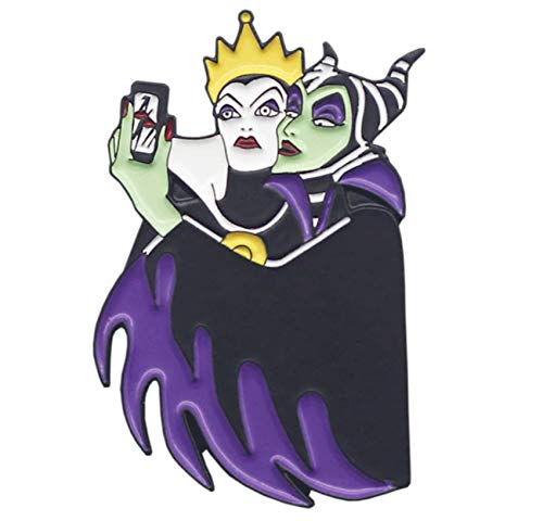 Kawaii Maleficent W/Evil Queen Disney Character Pin Backpack Cute Adorable Movie Dark Cape Selfie