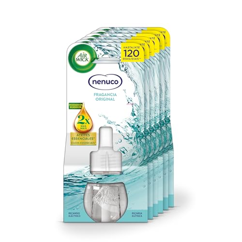 Air Wick Eléctrico - Recambios de ambientador, esencia para casa con aroma a nenuco, pack de 6 uinidades (El embalaje puede variar)