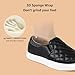 STQ Loafers for Women Quilted Slip On Sneakers Casual Comfort Memory Foam Fall Shoes Black 7