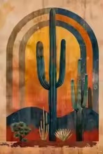 Impression sur toile de cactus résout mur vide salon lot de 3 affiches déco 50x70 - 4