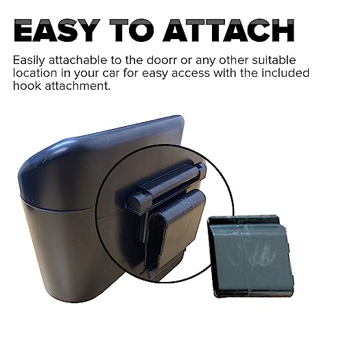 Image of Motors - Black Car Bin Press-Top Spring Opening Hook for Door Attachment Compact & Convenient for On-The-Go Tidy Travels
