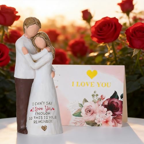 Veroola Love Figurines Romantic Gifts for Her, Hand Painted Sweet Loving Together Couple Sculpture Statue, Best Gifts for Valentine's Day Anniversary Weddings Birthday. - image 3