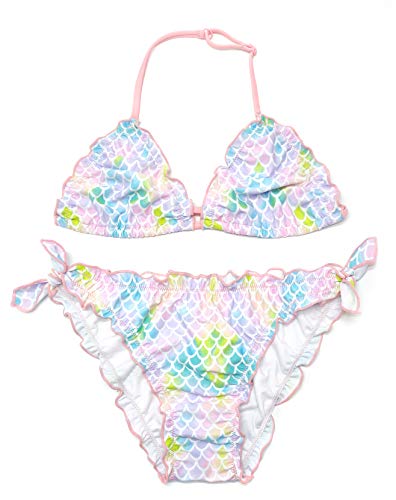 Image of SHEKINI Girls Swimwear Halter Triangle Bikini Set Ruffled Hawaii Beach Sport Two Piece Swimsuits