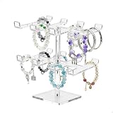 ORGANISEZ FACILEMENT VOS BIJOUX: le modèle porte bracelet est doté d'une conception à double couche, offrant un espace suffisant pour ranger bracelets, chaînes et montres et y accéder facilement. Plus besoin de fouiller dans des boîtes en désordre pour trouver vos bijoux.