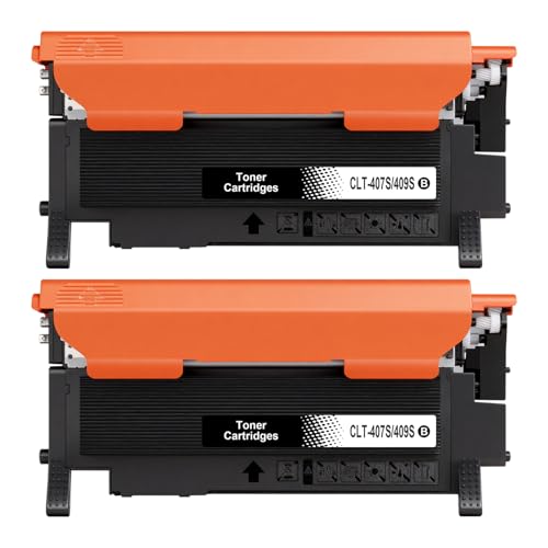 Veson CLT-407 Toner compatible avec Samsung CLT-4072S CLT-409S Noir pour Samsung CLX-3185 Toner CLP-320 CLP-321N CLP-325 CLP-325W CLP-326 CLX-3180 CLX-3186 (2 noirs)