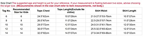 Moily Big Girls Classic Cheerleading Team Uniform High Neck Crop Top With Pleated Boxer Skirts Rooter Stage Suit Red&White 5-6 Years #TOP6