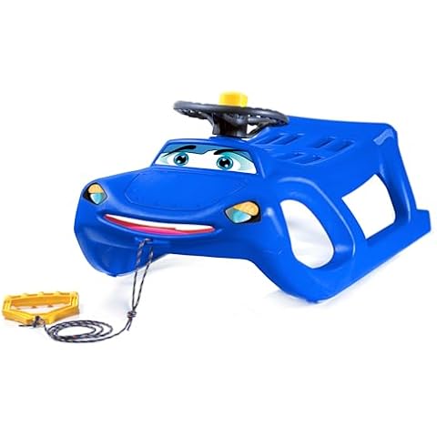 ArcticThrill Snow Sled for Kids - SnoWheel Sledge - Toboggan with Pull Rope and Decorative Steering Wheel; Outdoor Plastic Winter Sleigh for Toddlers & Kids Cover