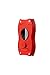 Colibri Premium Diamond V-Cut Cigar Cutter - Ergonomic Stainless Steel Spring-Loaded Blade, Ideal for up to 60+ Ring Gauge - Gift for Cigar Enthusiasts (Red)