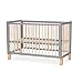 Kinderkraft Lit Bébé en Bois LUNKY, Réglables en Hauteur, Design scandinave, 120 x 60 cm, Gris