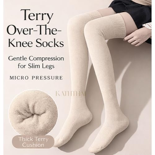 Image of Kaththai Wool Warm Thigh High Socks for Women | Soft & Breathable Knit Thermal Leg Warmers | Versatile Multi-Way Wear, Knee-Length | Winter & Fall Essential