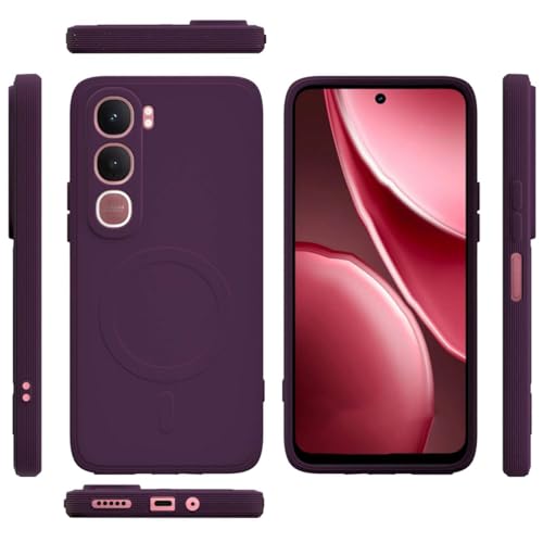 Image of Back Cover Compatible with Vivo Y31 5G | MagFit Ring Design (Non-Magnetic) | Shockproof Case | Anti-Slip Grip | Raised Camera Edges | Slim Protective Case for Vivo Y31 5G (Purple)