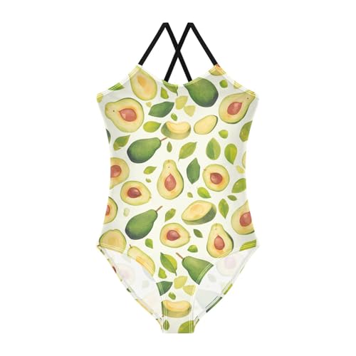 KLL Funny Avocado Girl 1-Piece Bathing Suit Summer Swimwear with Adjustable Straps Quick-Dry