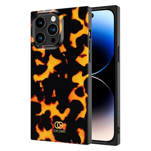 Cocomii - Rectangle Case Compatible with iPhone 15 Pro - Compatible with Magsafe - Tortoise Shell Protective Phone Case, Glossy Black & Amber Finish, Shockproof with Scratch Resistant - Tortoise