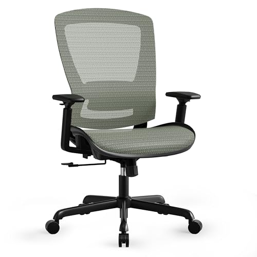 Image of ELABEST Mesh Office Chair,Ergonomic Computer Desk Chair,Sturdy Task Chair- Adjustable Lumbar Support & Armrests,Tilt Function,Comfort Wide Seat,Swivel Home Office Chair (Dusty Sage)