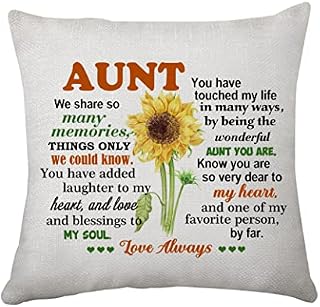 Only An Aunt Can Give You Hugs Like A Mother Cushion Cover Aunt Gift Pillow Cover Gift for Aunt Auntie Aunty Birthday Pillowcase from Niece Nephew Cushion Covers 45 x 45 cm (To My Aunt)