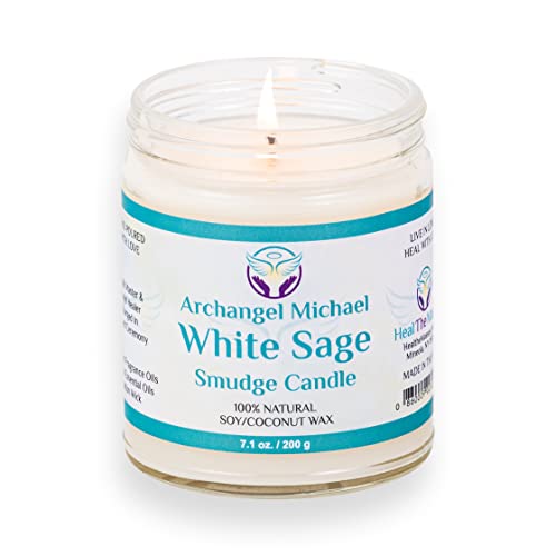 Heal The Masses White Sage Candles For Cleansing House Chakra Healing | Energy Cleansing Smudge Candle | Natural Aromatherapy Candle | Sage For Cleansing House Negative Energy (7 Oz) #TOP29