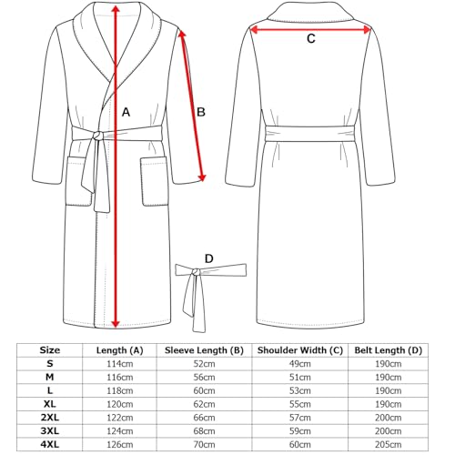 Adore Home 100% Cotton Terry Towelling Hooded Shawl Collar Bathrobe Xx-Large, Black - 4