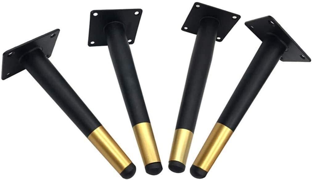 DIY Support Legs/Sofa Legs/Coffee Table Legs/Furniture Hardware Accessories, Thicker Bottom Plate, Super Load-Bearing, Durable(Pure Black,10cm/4in)