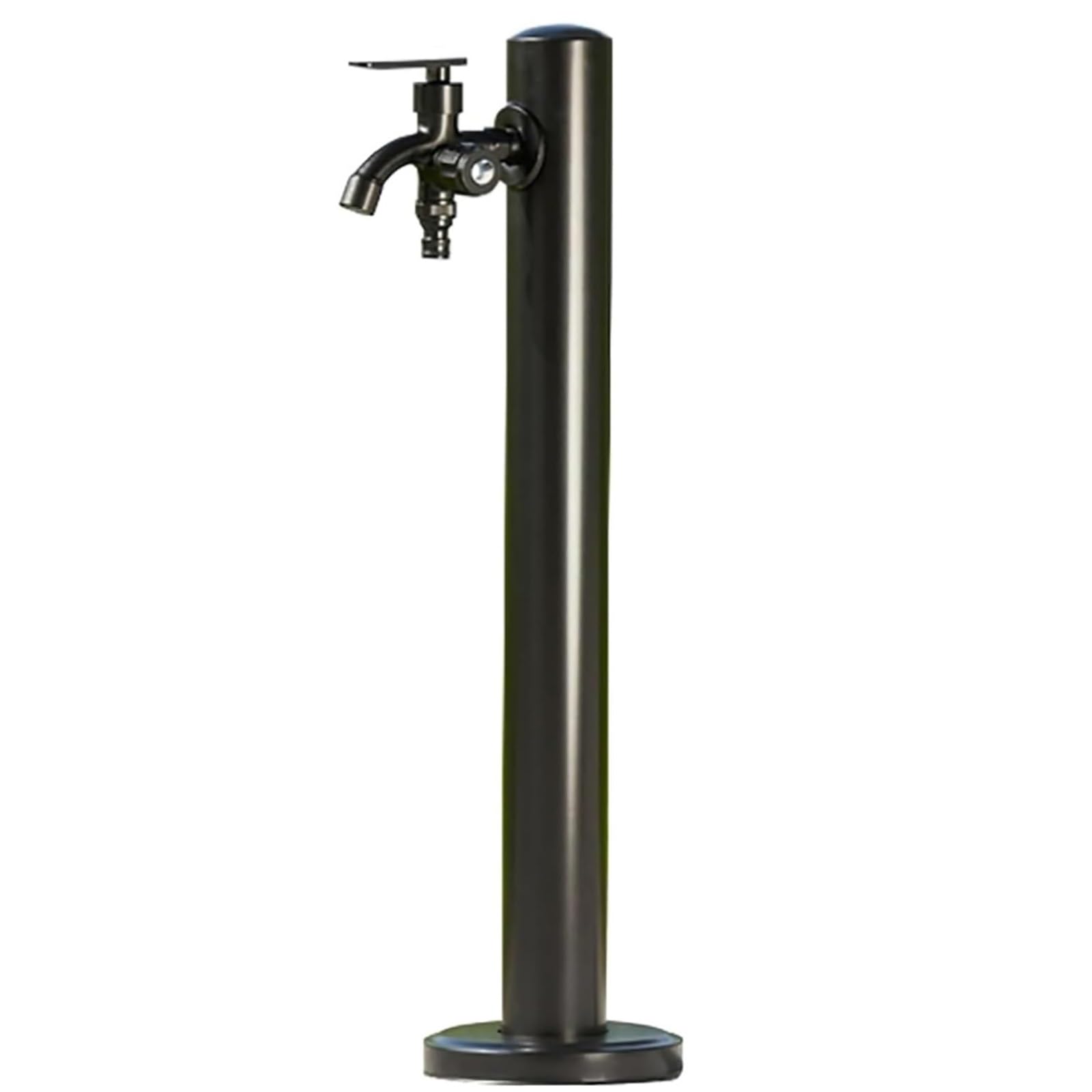 Moderne Colonne Jardin, Acier Inoxydable Colonne D'eau Verticale Antigel avec Robinets pour Cour, Ferme, Noir(60cm/24in)