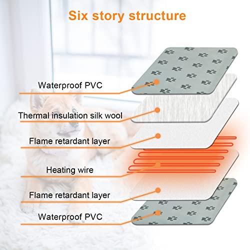 Gplopet Cat Heating Pad 18X18Inches Pet Heating Pad For Cats Waterproof Smart Thermostat Switch, Adjustable Puppy Dog Heating Pad Mat Chew Resistant Steel Cord Complimentary Two Fleece Fabric Cover. #TOP5