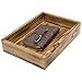 MyGift Rustic Wood Desktop Drawer-Style Stackable Document Letter Tray Organizer Storage Box with Handles for Home Office Supplies (Brown)
