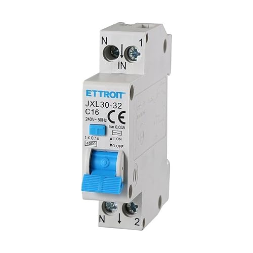 Ixtrima Interruttore Magnetotermico Differenziale 1P+N 16A 30Ma 220V-4.5Ka Rcbo 1 Modulo Din C16