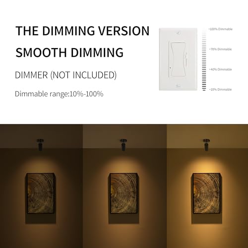 Image of Aisilan 2 Pack LED Modern Directional Dimmable Spot Light Indoor, Adjustable Angle Wired Ceiling Spotlight Lamp for Living Room, Painting, Artwork Accent Lighting - Warm Light 3000K, 9W, CRI 97