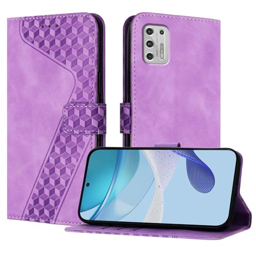 OKZone Funda para Motorola Moto G Stylus 4G 2021, PU Cuero Flip Carcasa Fundas Móvil de Tapa Libro Caso Piel PU Billetera Case Telefono Cubrir Móvil Cover con Cáscara de TPU(Púrpura)