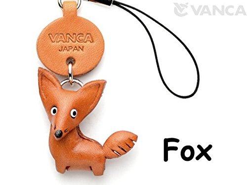 Fox Leather Animal mobile/Cellphone Charm VANCA CRAFT-Collectible Cute Mascot Made in Japan
