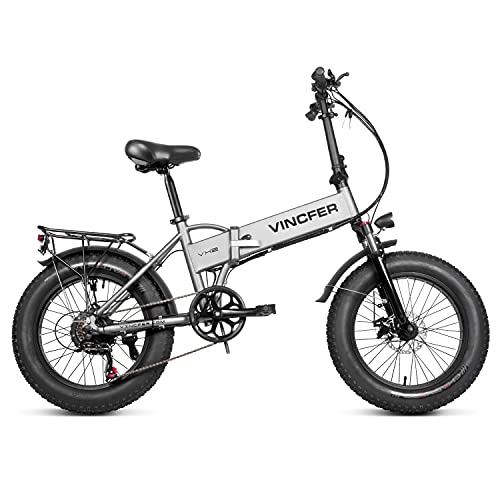 Vincfer Electric Bike, 20"x 4.0" Fat Tire ebike, Powerful 750W Peak Brushless Motor Electric Bicycle, SHIMAMO 7 Speed Folding Electric Bike with Lockable Front Fork