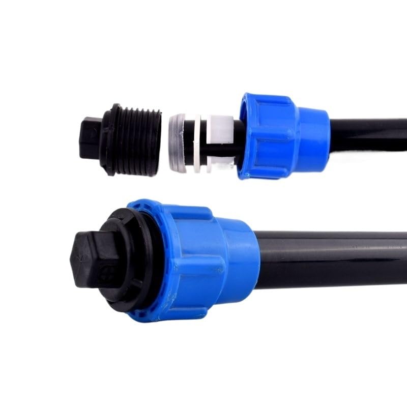 1 tubo redondo rápido de polietileno de 0.5 a 2 pulgadas, tapas de extremo de 20-63 mm, sistema de riego de jardín de granja, junta de tapón de extremo de tubo duro (azul, 40 mm)