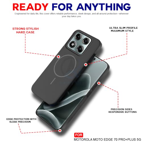 Image of AESTMO Shockproof Back Case Cover for Moto Edge 70 Pro Plus 5G | Slim Hard Shell | Hard Back Cover for Moto Edge 70 Pro Plus 5G (Compatible with MagSafe Accessories, Black)