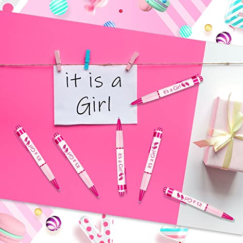 36 bolígrafos retractiles de gel para baby shower azul o rosa miniatura 4
