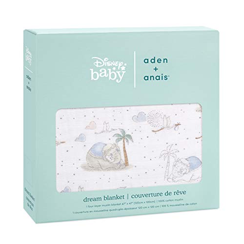 Image of aden + anais Essentials Dream Blanket,100% Cotton Muslin Baby Blanket Crib Bedding for Newborn Baby and Toddler, Nursery Blanket for Boys and Girls, Baby Registry and Shower Gift - My Darling Dumbo