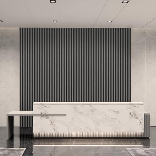 Image of Art3d 96 x 6 Inch 3D Fluted Wood Textured Slat Wall Panels, 8-Pack, Grey