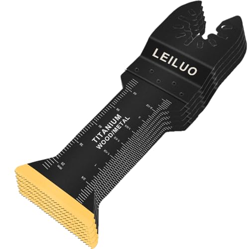 LEILUO 5 Pcs Titanium Extra-Long Oscillating Multitool Blades 70 mm Universal Multi Tool Accessories for Wood Nails Compatible with DeWalt Makita Ryobi and More
