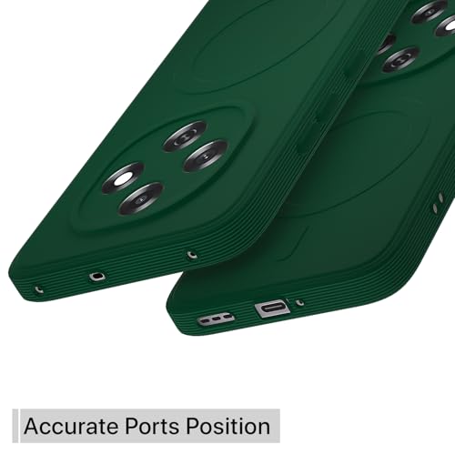 Image of Outlouders Back Cover for Oppo F31 Pro 5G Soft Matte Silicone Cover with Slim Fit | Mag-Safe Logo (Not Mag-Safe Compatible) | Shockproof | Camera Protection Bumper Case (Green)