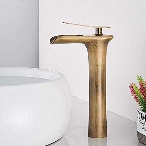 Grifo de lavabo tipo cascada monomando mezclador para agua caliente y fría en baño