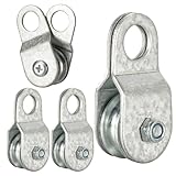 KCNOFNC 28mm Cable Pulley Wheel with Ball Bearing, Smooth No Noise, Small Snatch Block for 0.23 Inch/6mm Wire Rope, 4Pack
