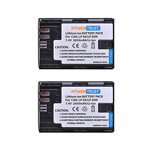Baterías LP-E6 de 2650 mAh con mayor autonomía para grabaciones de vídeo continuas