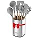 Laxinis World Stainless Steel Kitchen Utensil Holder, Kitchen Caddy, Large Utensil Organizer, Modern Rectangular Design, 6.1” by 5” Utensils Crock (utensils not included)