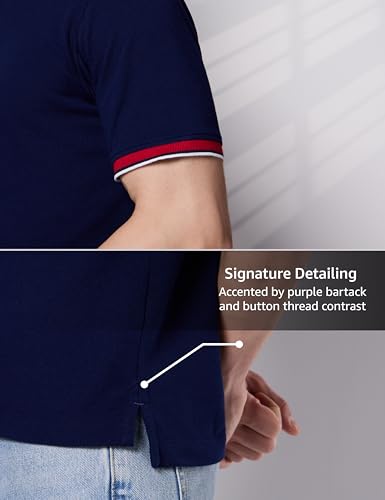 Image of Symbol Premium Men's 100% Cotton Solid Polo T-Shirt - Regular Fit | Pique Knit