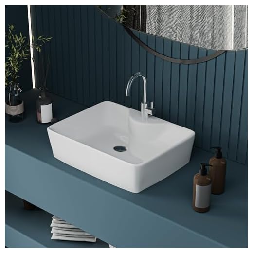 LUXART Table Top Ceramic Wash Basin | Countertop White Vessel Sink | Bathroom Washbasin With Taphole over counter top basin For Hotel Home Living Room