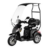 Veleco Draco   scooter de mobilité à 3 roues   toit avec pare brise   batterie lithium ion amovible   frein électromagnétique   entièrement assemblé (Gris)