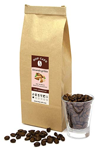 HOP CAFE - Café en grains - Aromatisé Amande et Amande grillée - 500g