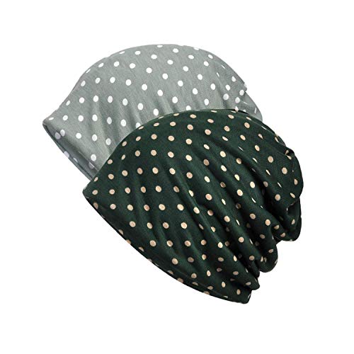 Yuzemumu Colorful Fashion Beanies Chemo Caps Cancer Headwear Skull Cap Knitted hat Scarf for Womens Mens (2pack-G)