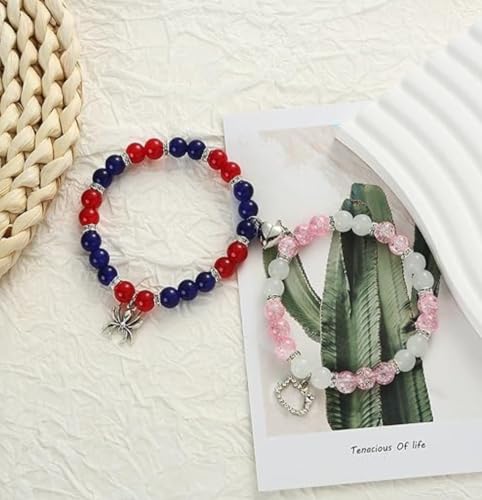 Image of Spiderman Kitty Magnetic Friendship Bracelets, Couple's Bracelets, Valentine's Day Gifts for BFF, BF, GF, Women, Men, Girls, Kids