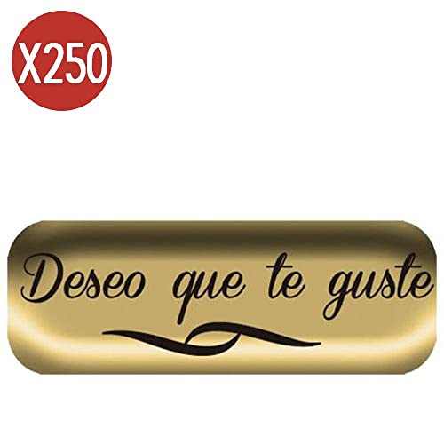 Arguval, s.l. - Etiqueta adhesiva 250unid dorada deseo que te guste