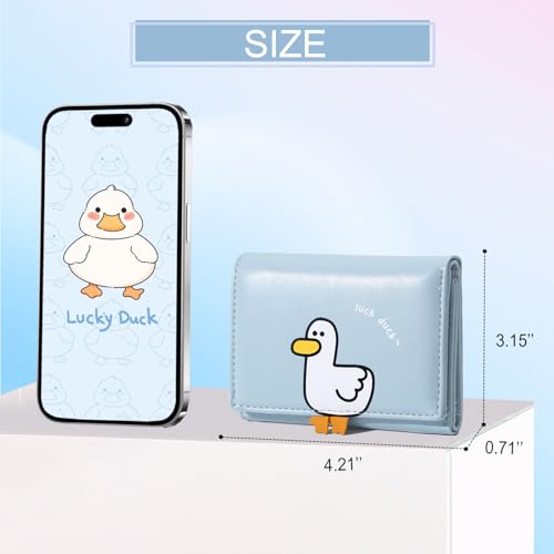 Sunwel Fashion Girls Cute 3D Duck Mini Folding Wallet Tiny Wallet Cash Pocket Card Holder ID Window Purse for Women4